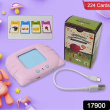 Preschool Learning Toys Flash Cards for Small Kids Educational Toys English Words Learning Machine for Kids with 224 Words, Birthday Gift for Kids Intelligent Electric Kids Language Card (1 Set)
